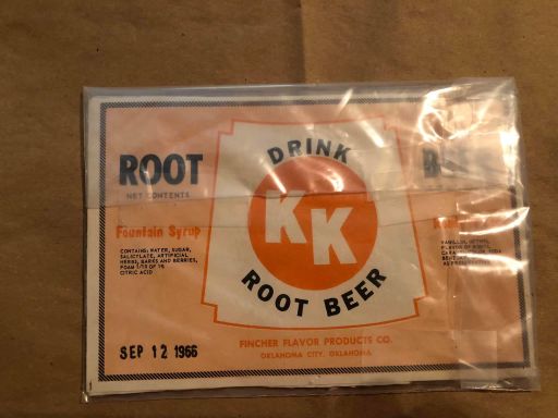 KK root beer label